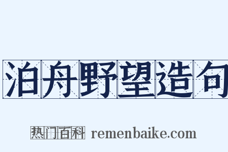 泊舟野望造句是什么意思的图片